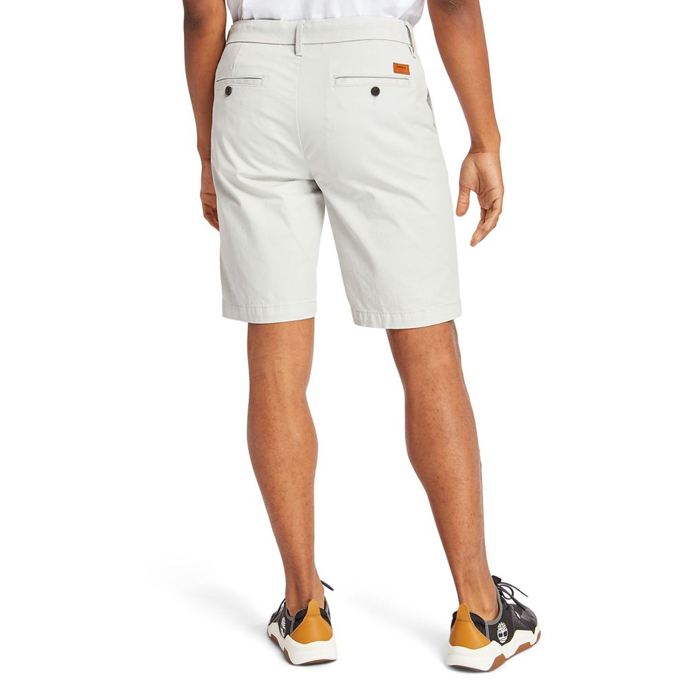 Timberland Σορτς Ανδρικα Ασπρα - Squam Lake Straight Fit Stretch Chino - Greece 0892513-LH